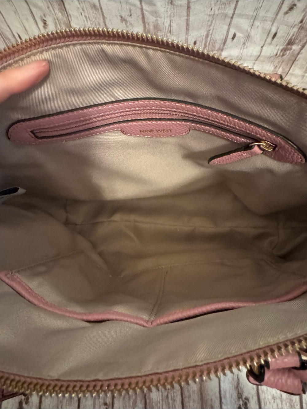 Nine West Pebbled Satchel Crossbody Purse Tote Bag - Picture 6 of 11